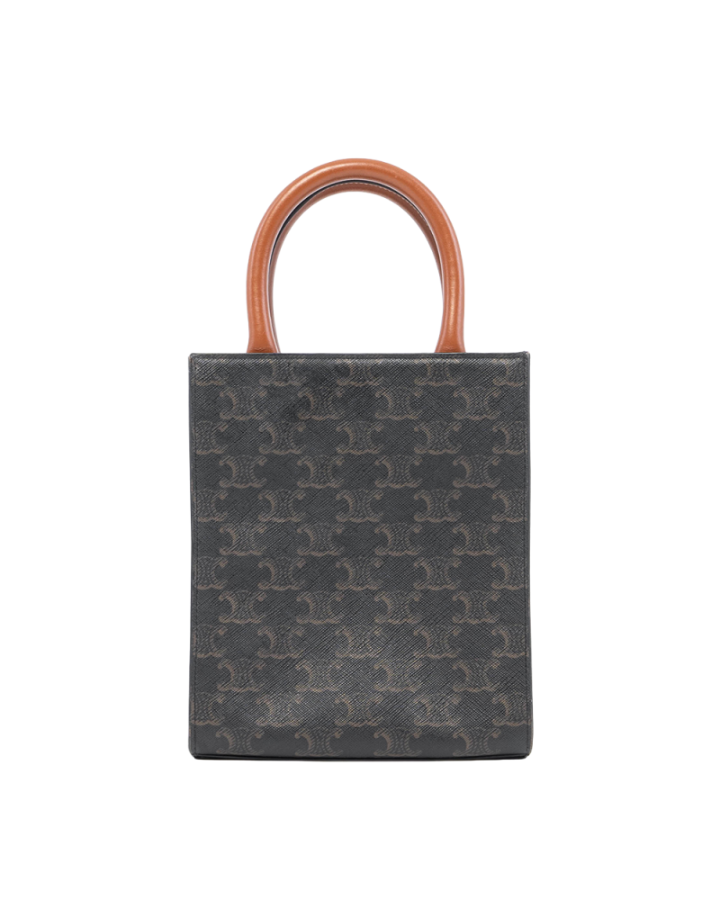 CELINE CABAS VERTICAL MINI BROWN TAN CANVAS GHW 3078