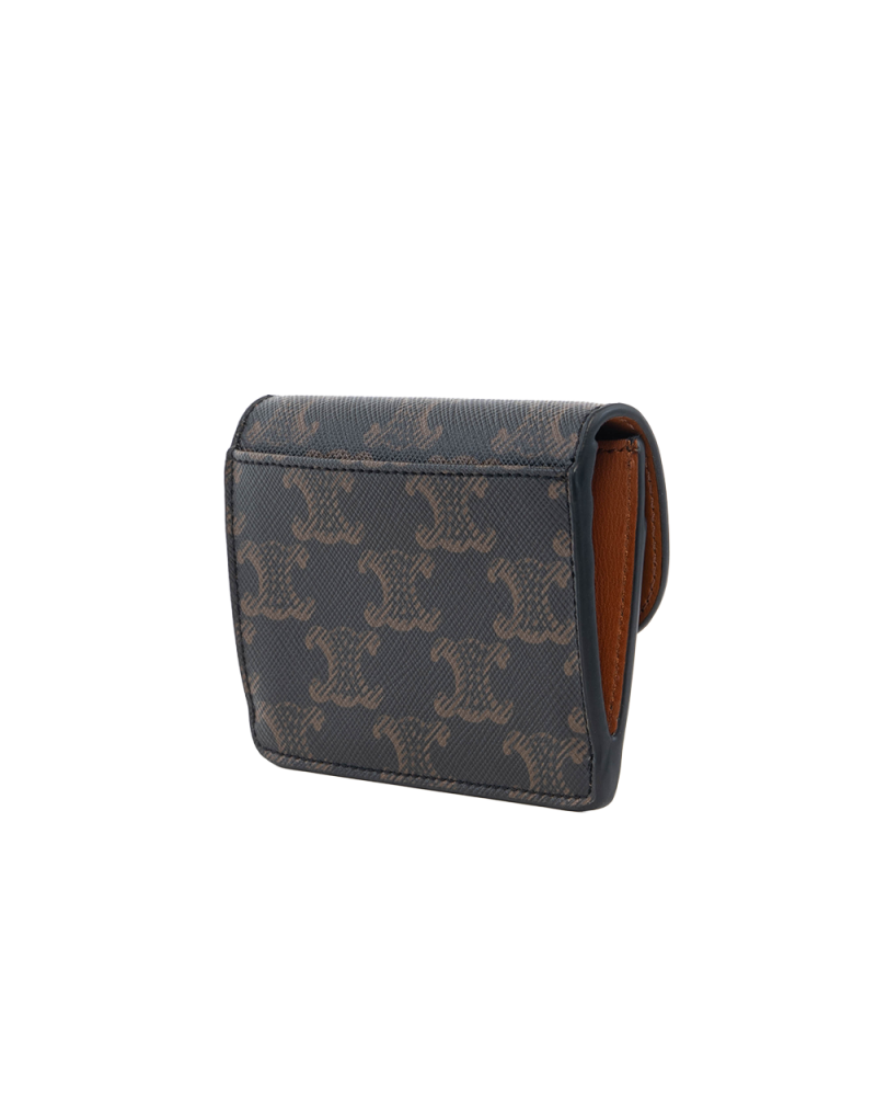 CELINE CARD HOLDER WITH FLAP SHORT BROWN MONOGRAM CANVAS GHW S LE 4212 5480