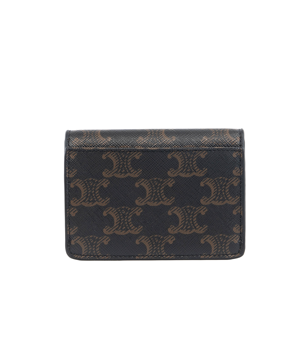 CELINE CARD HOLDER WITH FLAP SHORT BROWN MONOGRAM CANVAS GHW S LE 4212 5481