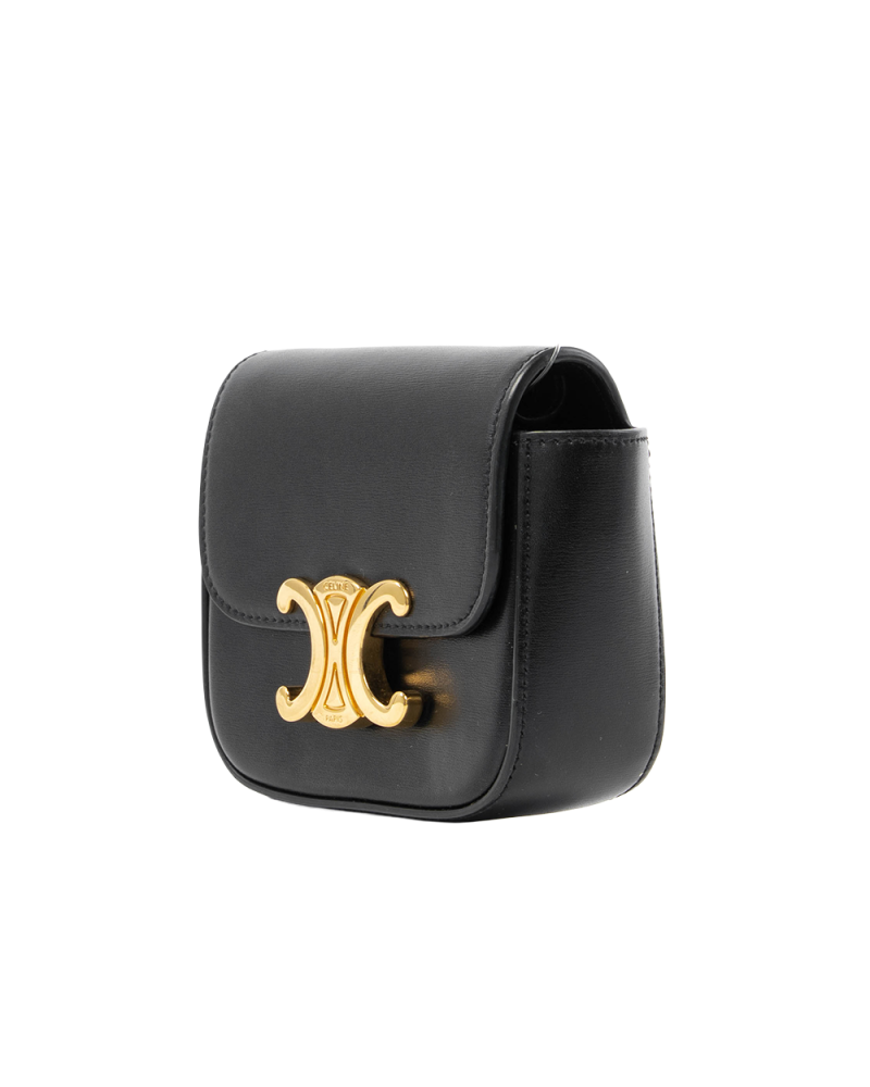 CELINE CLAUDE TRIOMPHE MINI BLACK CALF GHW S RG 3252 7730