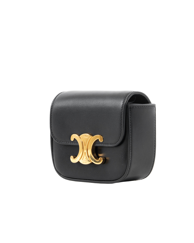 CELINE CLAUDE TRIOMPHE MINI BLACK CALF GHW W FG 2262 0146