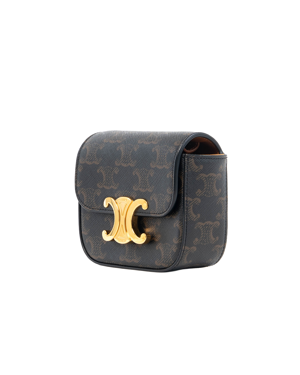 CELINE CLAUDE TRIOMPHE MINI BROWN MONOGRAM CANVAS GHW W RG 2292 5462