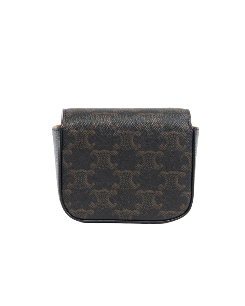 CELINE CLAUDE TRIOMPHE MINI BROWN MONOGRAM CANVAS GHW W RG 2292 5464