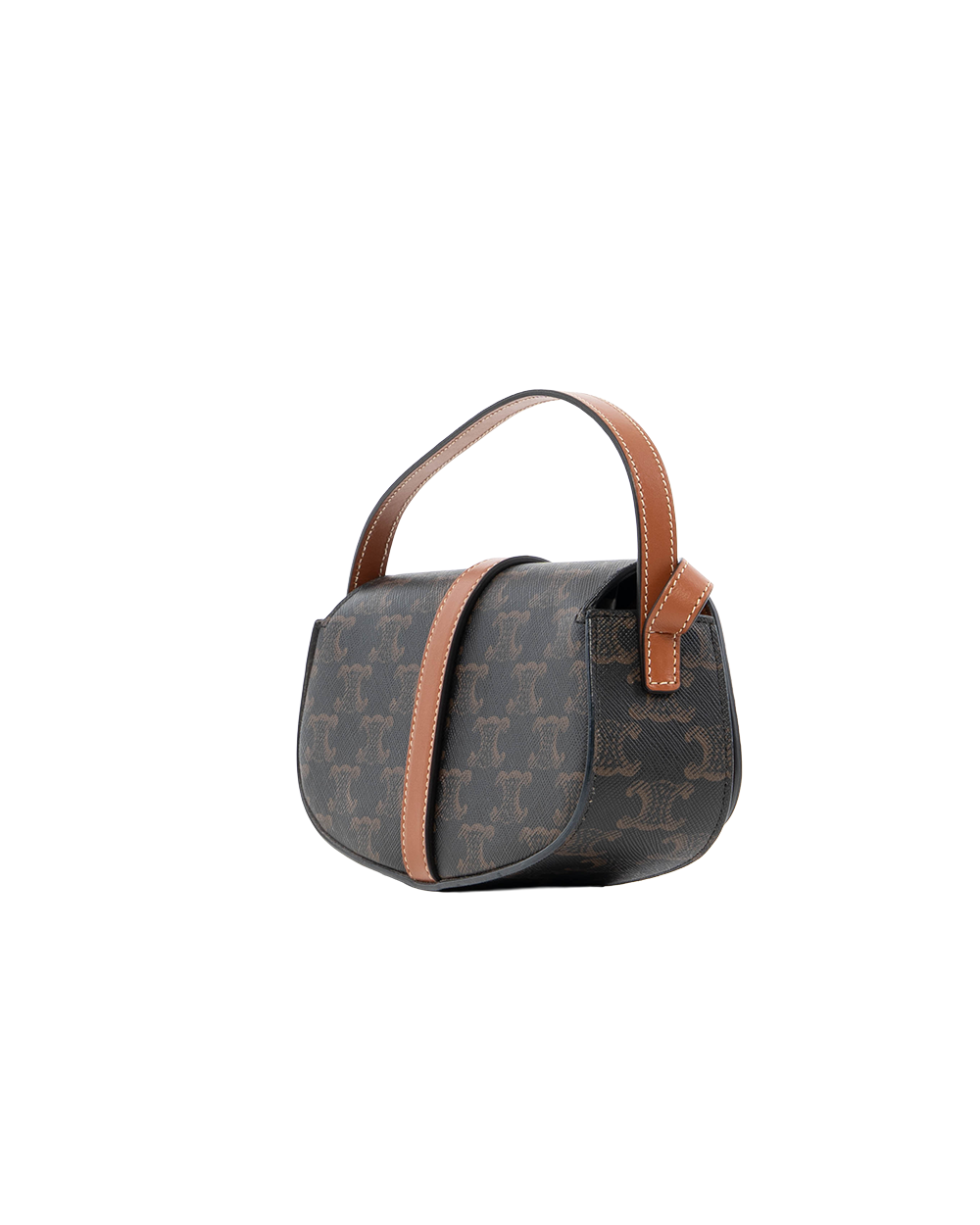 CELINE CLUTCH ON STRAP BROWN TAN CANVAS GHW S CU 4271 8023