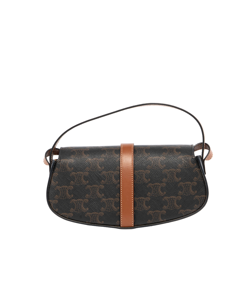 CELINE CLUTCH ON STRAP BROWN TAN CANVAS GHW S CU 4271 8024
