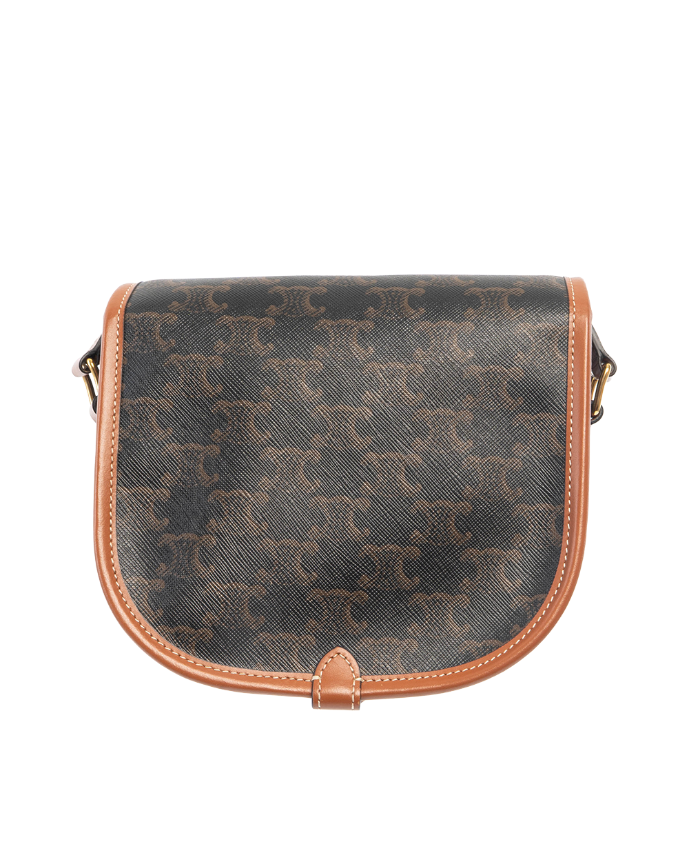 CELINE FOLCO CUIR TRIOMPHE MEDIUM BROWN TAN CANVAS GHW F CU 2240 8718