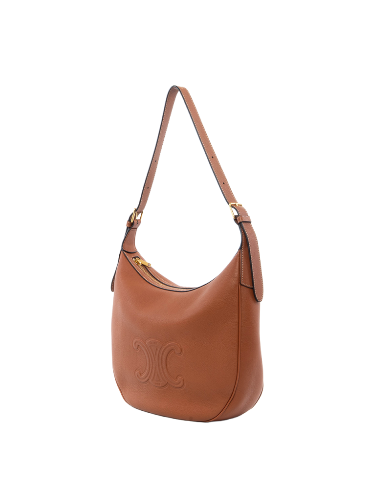 CELINE HOBO MEDIUM BROWN TAN CALF GHW S SL 4203 5281