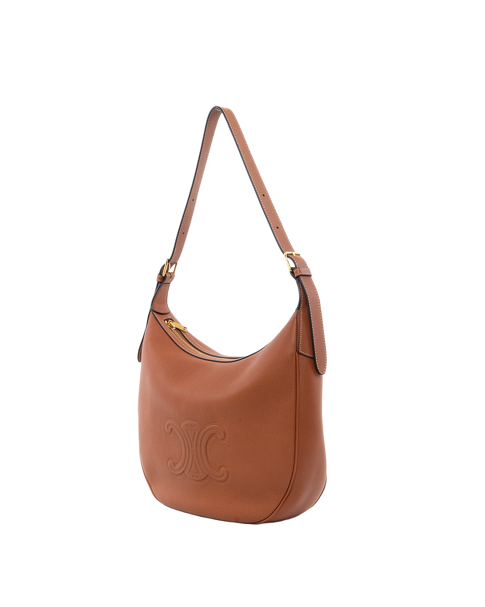CELINE HOBO MEDIUM BROWN TAN CALF GHW S SL 4203 5281