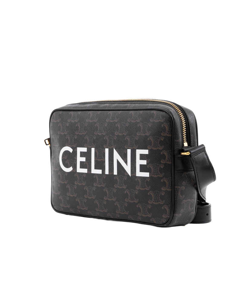 CELINE HORIZONTAL MESSENGER MEDIUM BLACK CANVAS GHW S CU 3282 2103