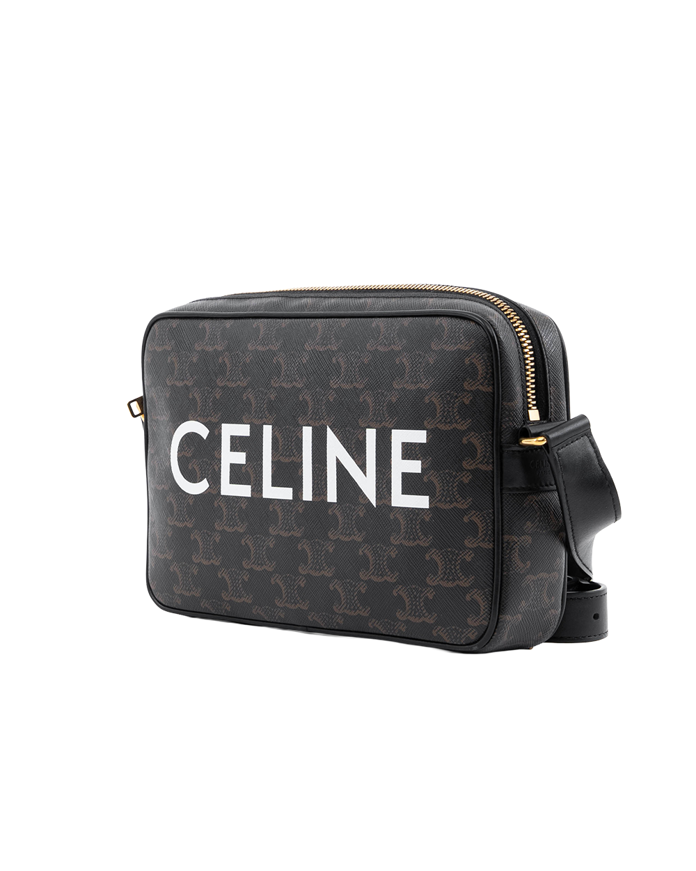CELINE HORIZONTAL MESSENGER MEDIUM BLACK CANVAS GHW S CU 3282 2103