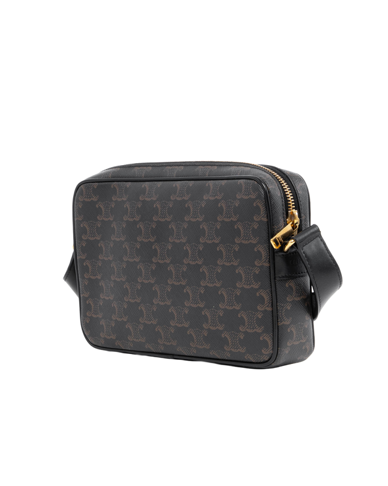 CELINE HORIZONTAL MESSENGER MEDIUM BLACK CANVAS GHW S CU 3282 2104