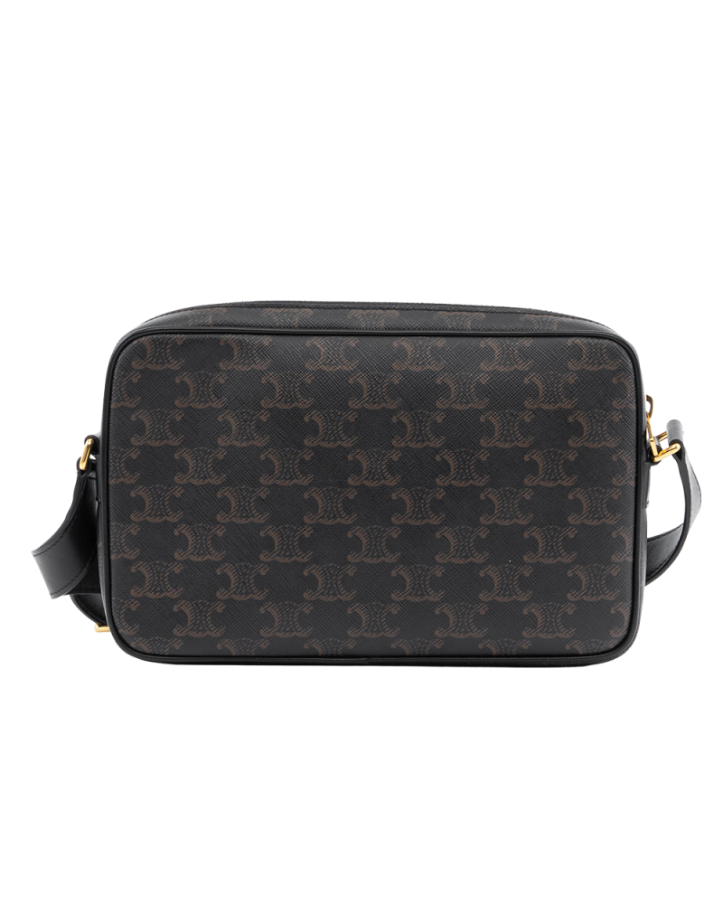 CELINE HORIZONTAL MESSENGER MEDIUM BLACK CANVAS GHW S CU 3282 2105