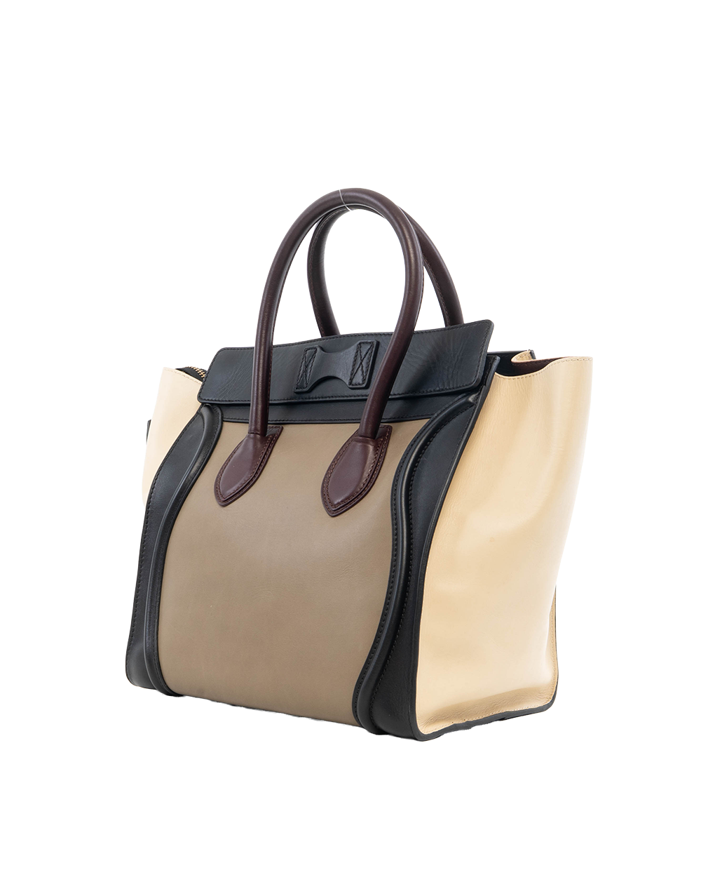 CELINE LUGGAGE LARGE BLACK BEIGE CALF GHW W AT 0181 F PA 0181 0317