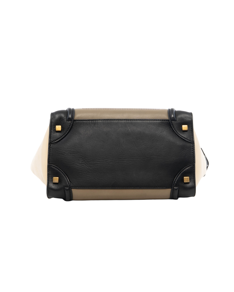 CELINE LUGGAGE LARGE BLACK BEIGE CALF GHW W AT 0181 F PA 0181 0323