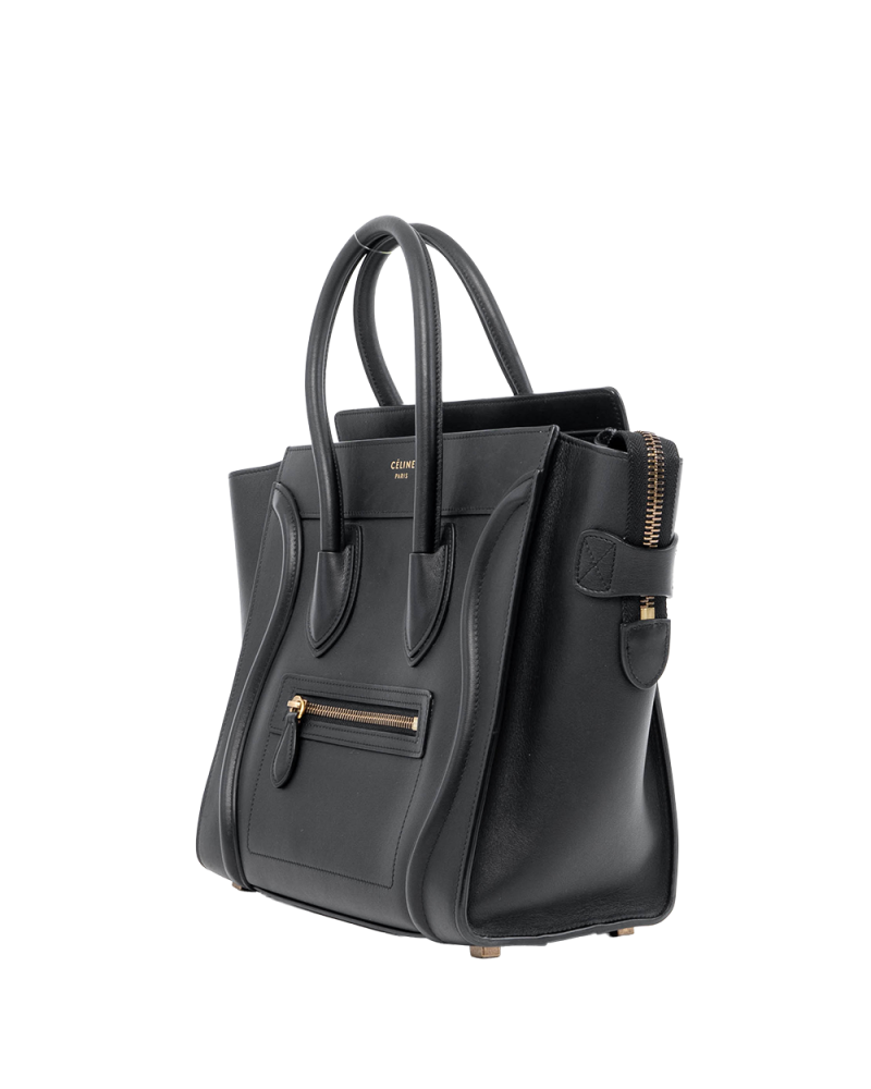 CELINE LUGGAGE MICRO BLACK CALF GHW S AT 0126 S CU 0136 05583