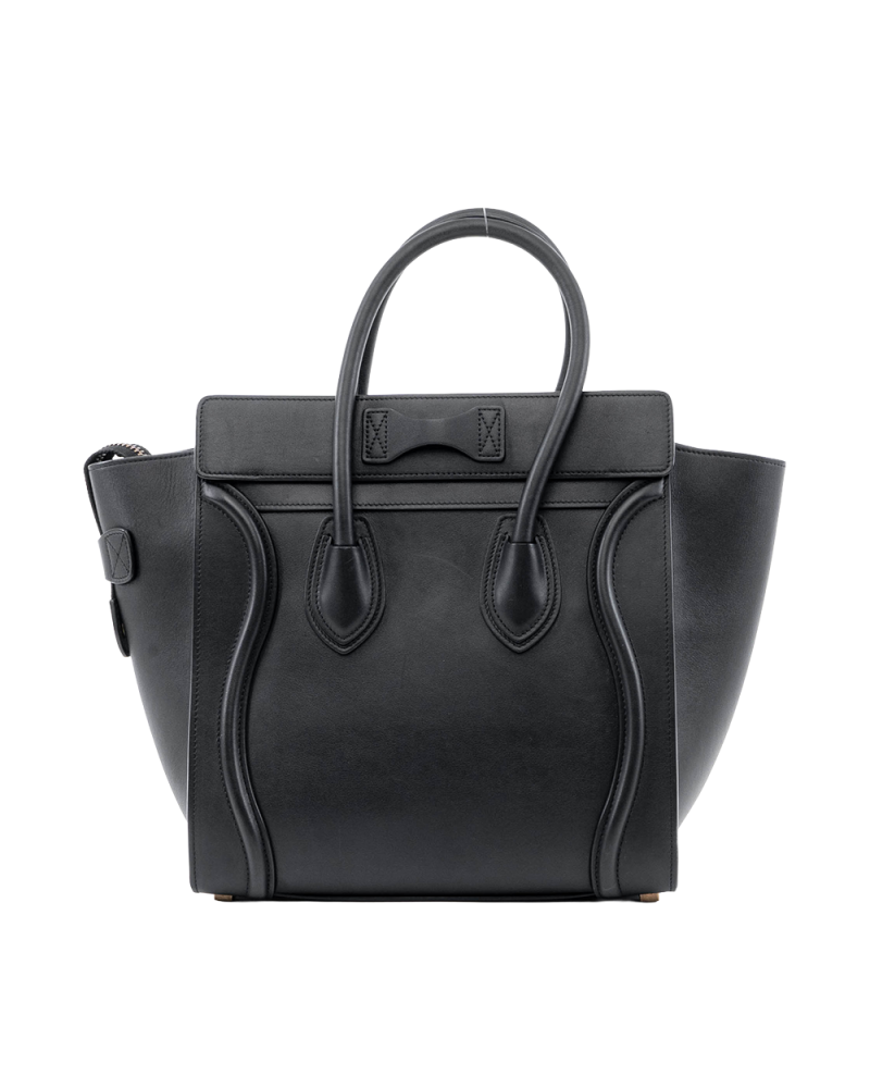 CELINE LUGGAGE MICRO BLACK CALF GHW S AT 0126 S CU 0136 05585