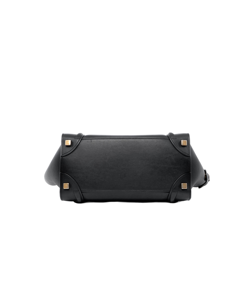 CELINE LUGGAGE MICRO BLACK CALF GHW S AT 0126 S CU 0136 05586