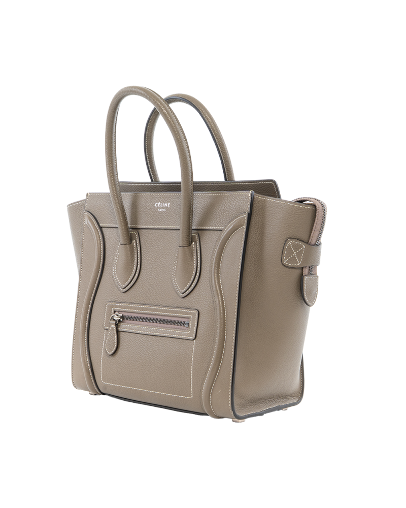 CELINE LUGGAGE MICRO GRAY CALF SHW S AT 4164 S CU 4184 1033