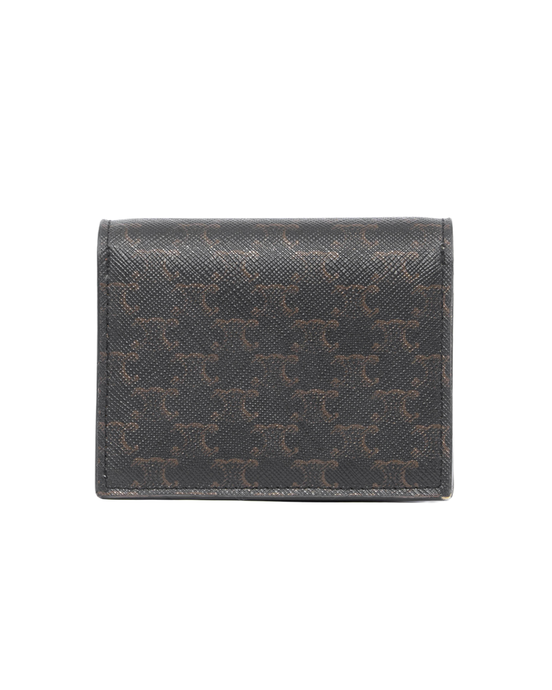 CELINE STRAP WALLET SHORT BROWN TAN CANVAS F AN 2248 6134