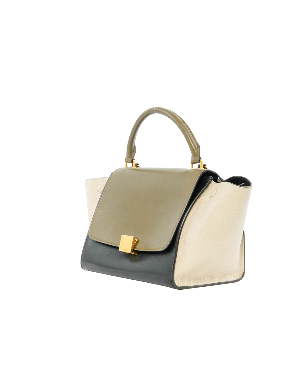 CELINE TRAPAZE SMALL GREEN BLACK CALF GHW F GA 1176 0244