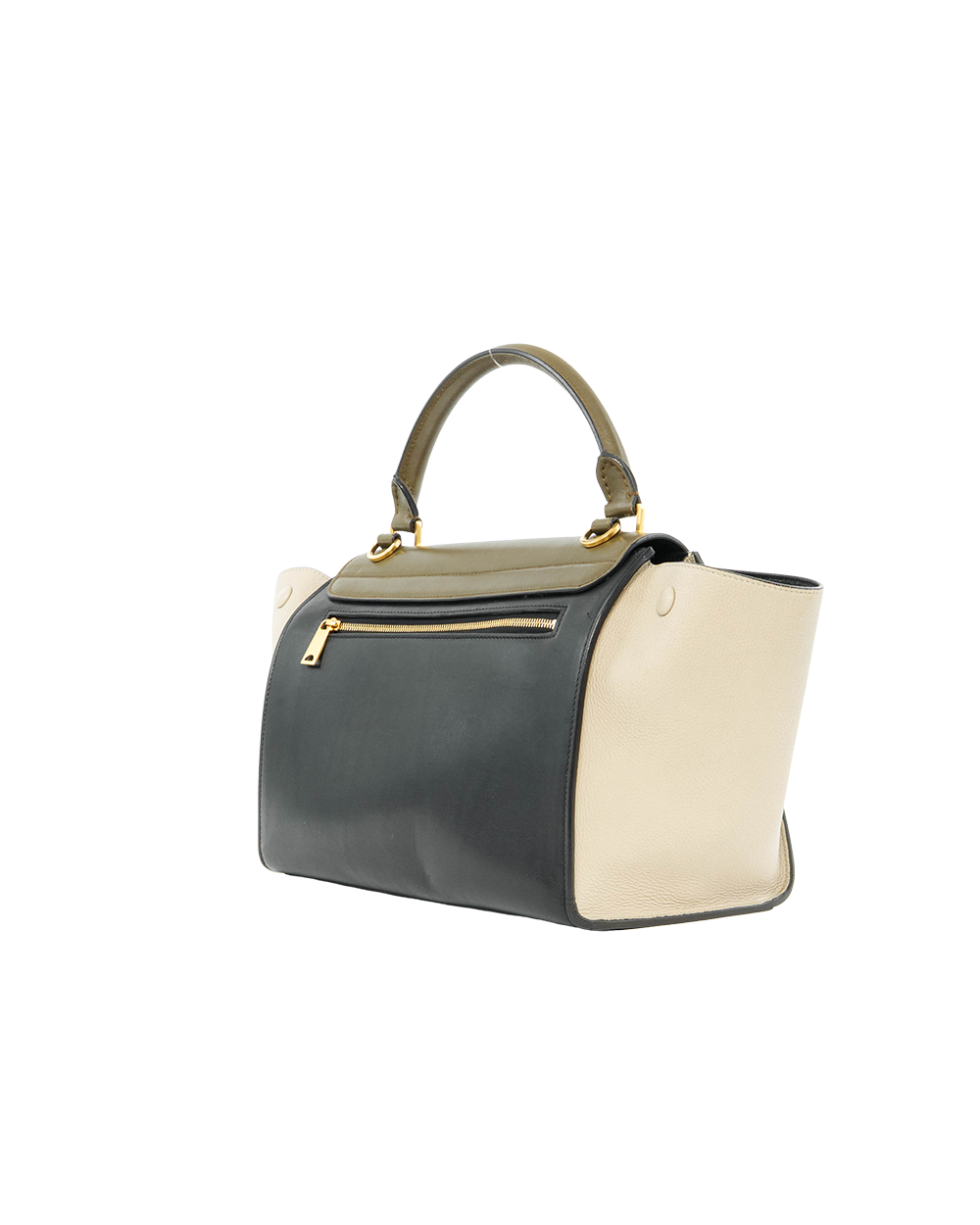 CELINE TRAPAZE SMALL GREEN BLACK CALF GHW F GA 1176 0245