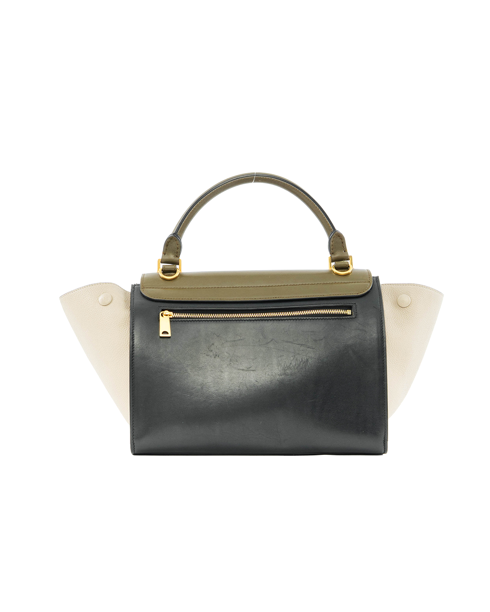 CELINE TRAPAZE SMALL GREEN BLACK CALF GHW F GA 1176 0246