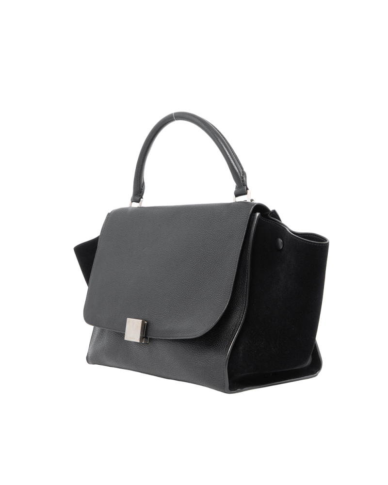 CELINE TRAPEZE MEDIUM BLACK CALF SHW F AT 0164 F CU 0174 0103