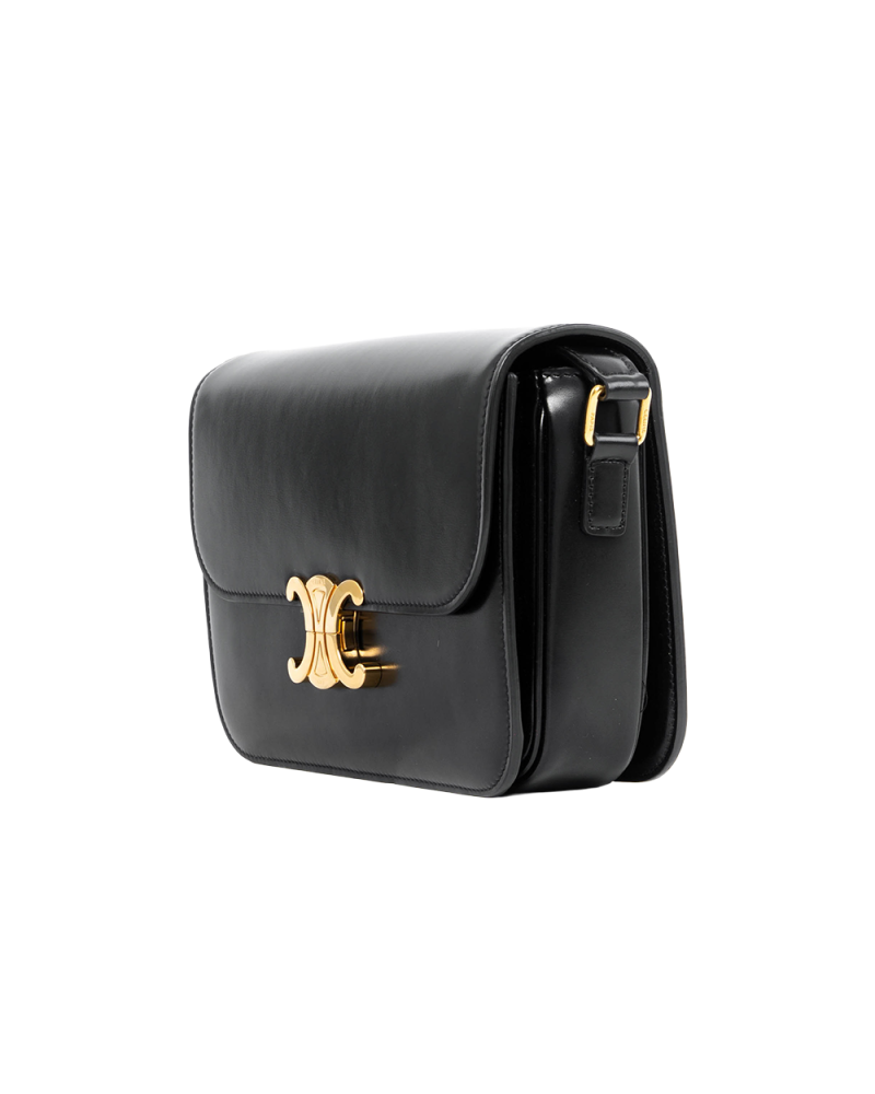 CELINE TRIOMPHE CLASSIQUE BLACK CALF GHW S IP 0222 2394