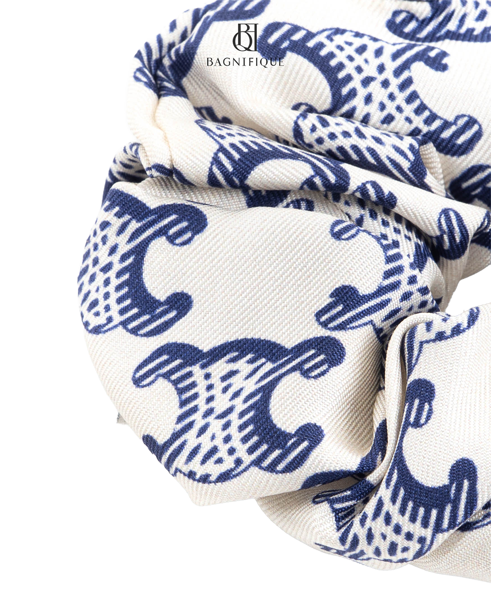 CELINE TRIOMPHE HAIR BAND WHITE BLUE GHW SMB5222 5465