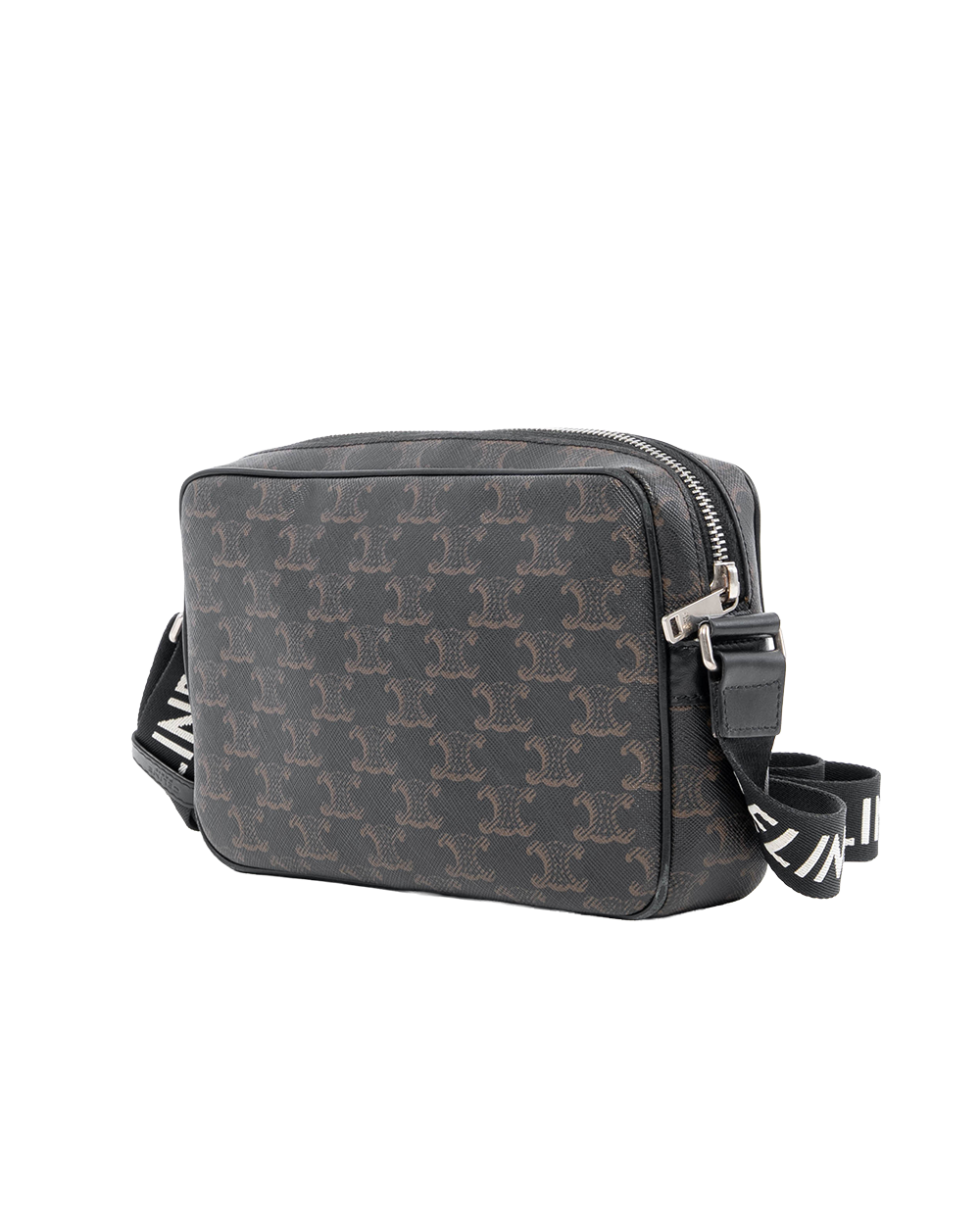 CELINE TRIOMPHE MESSENGER BAG BROWN CANVAS GHW F RG 1243 07217