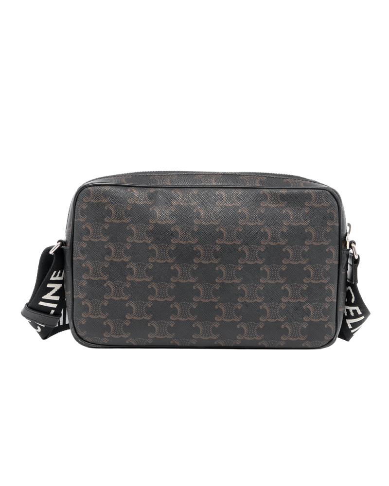 CELINE TRIOMPHE MESSENGER BAG BROWN CANVAS GHW F RG 1243 07218