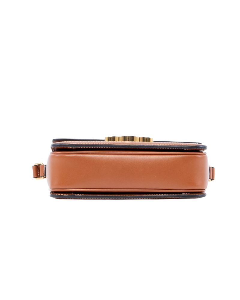 CELINE TRIOMPHE TEEN BROWN BEIGE CALF GHW F LM 2283 03071