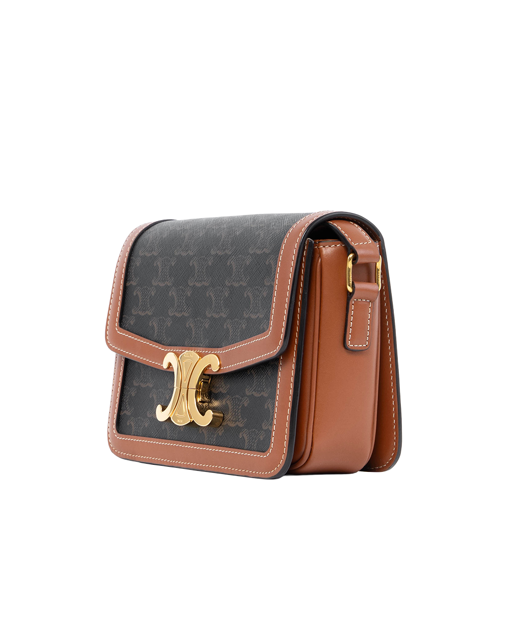 CELINE TRIOMPHE TEEN BROWN TAN CANVAS GHW C LM 0292 2428