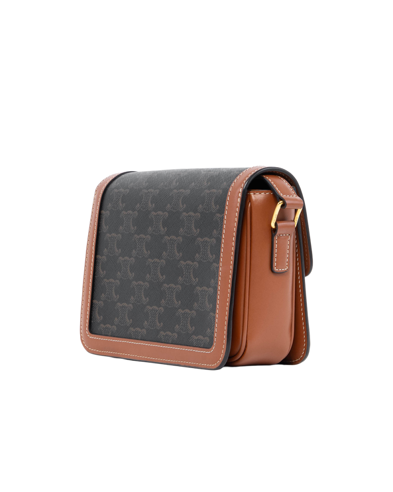 CELINE TRIOMPHE TEEN BROWN TAN CANVAS GHW C LM 0292 2429