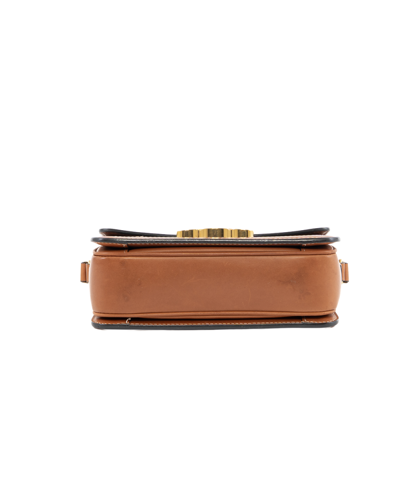 CELINE TRIOMPHE TEEN BROWN TAN CANVAS GHW F GM 2270 4118