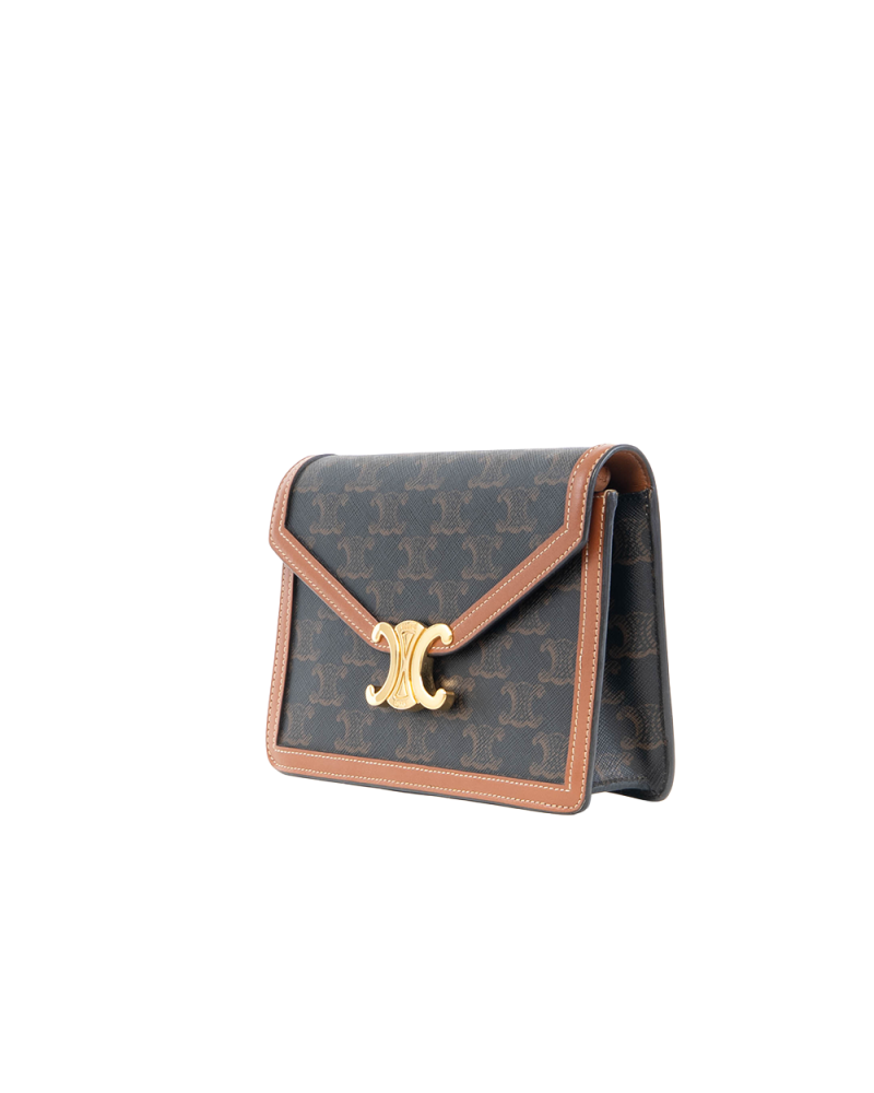 CELINE TRIOMPHE WOC BROWN TAN CANVAS GHW F CE 1233 5531