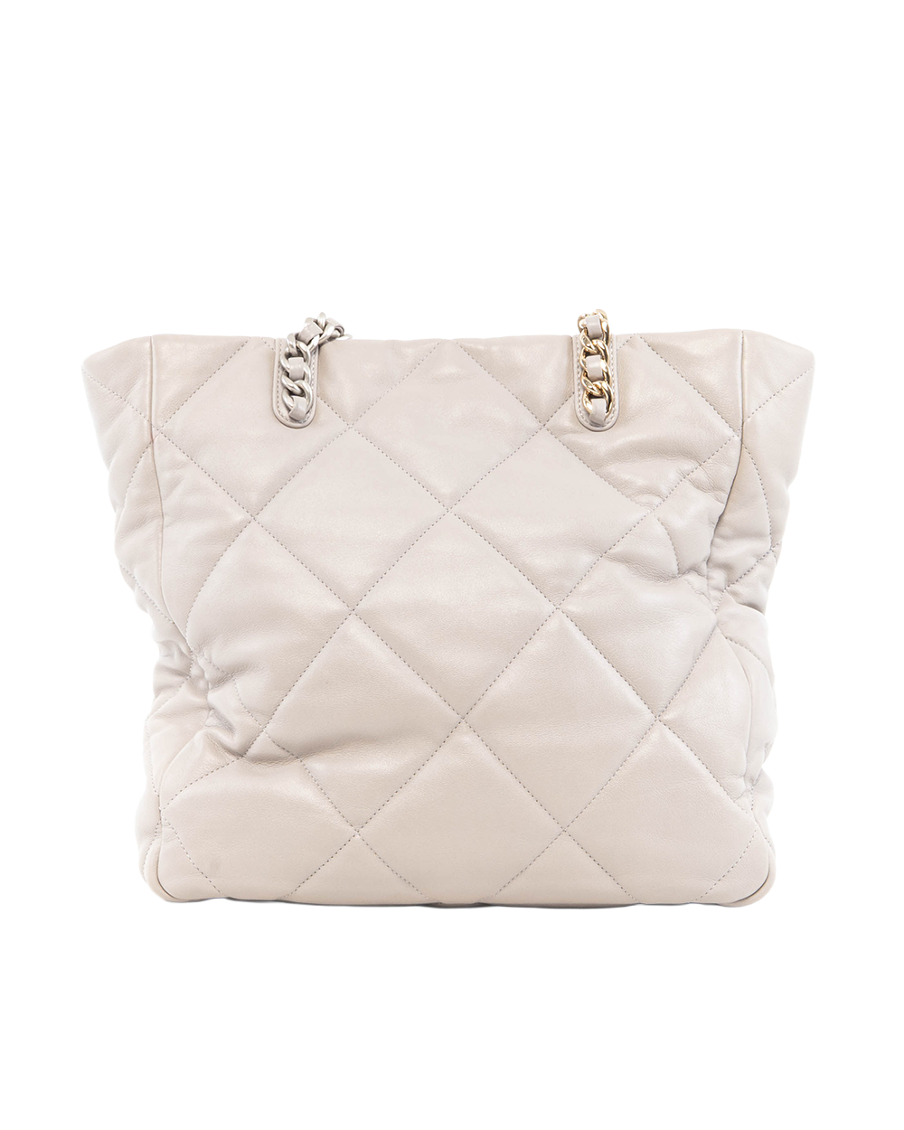 CHANEL 19 SHOPPING BAG MEDIUM GRAY LAMB GHW SHW L9HXTEX0 5627