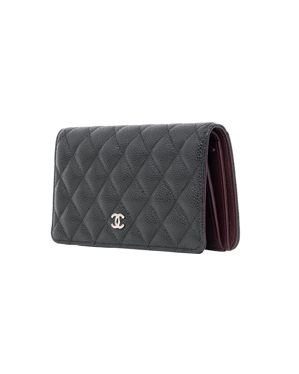 CHANEL BIFOLD WALLET LONG BLACK CAVIAR SHW 24560128 1101