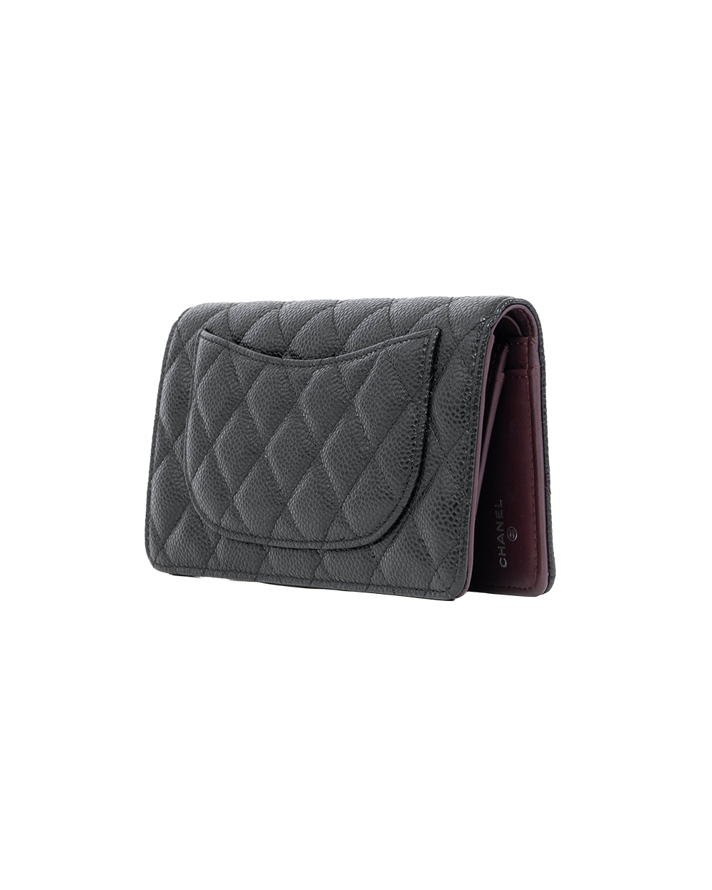 CHANEL BIFOLD WALLET LONG BLACK CAVIAR SHW 24560128 1102