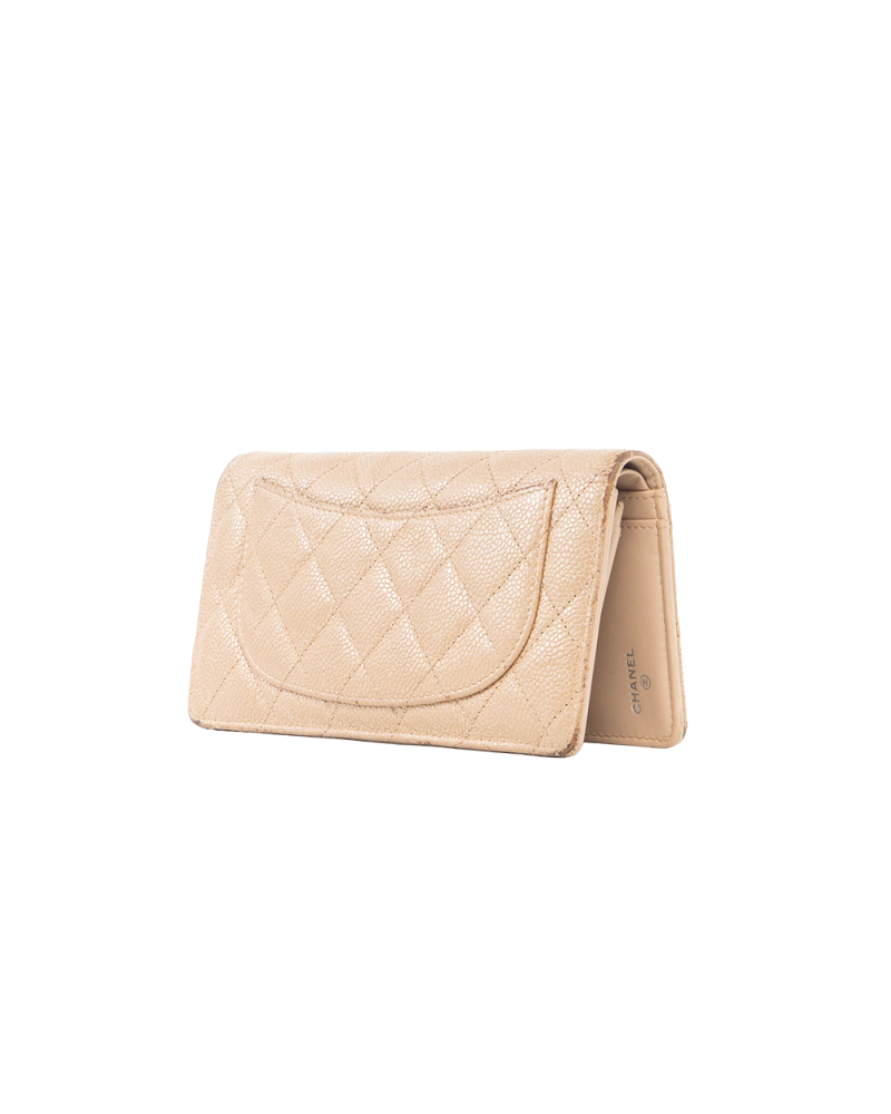 CHANEL BIFOLD WALLET LONG GOLD CAVIAR GHW 21577281 0164