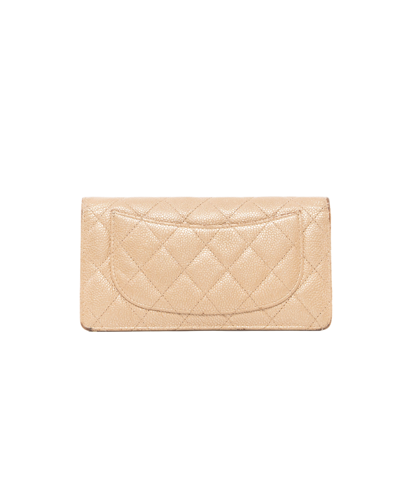 CHANEL BIFOLD WALLET LONG GOLD CAVIAR GHW 21577281 0165