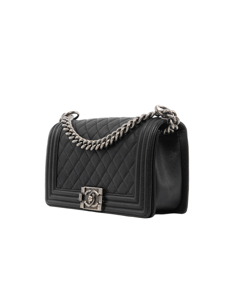 CHANEL BOY 10 BLACK CAVIAR BHW 23138900 0856