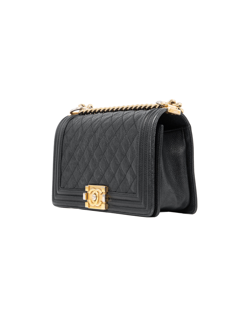 CHANEL BOY 10 BLACK CAVIAR GHW 23562808 1072