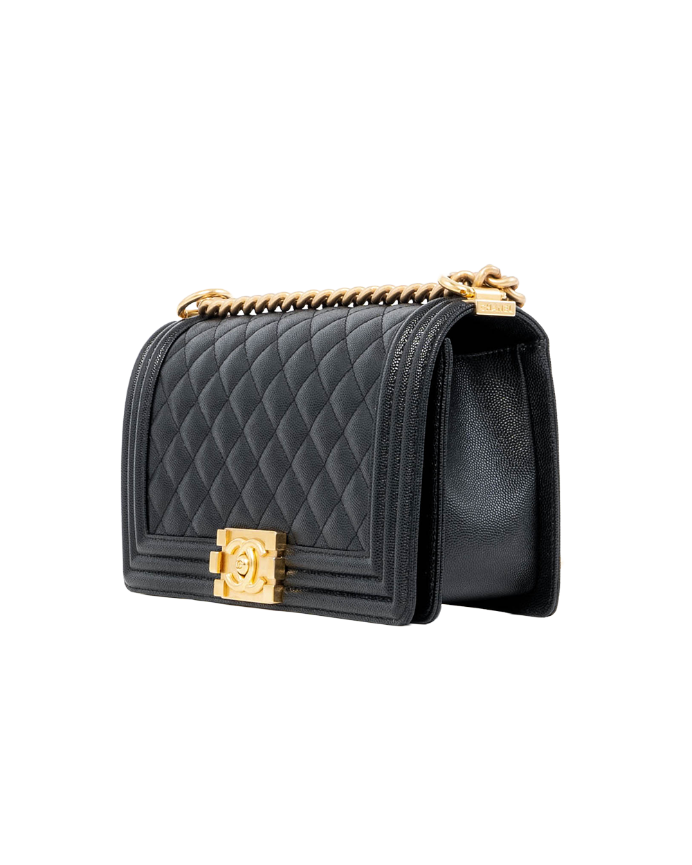 CHANEL BOY 10 BLACK CAVIAR GHW UH873CX2 05371