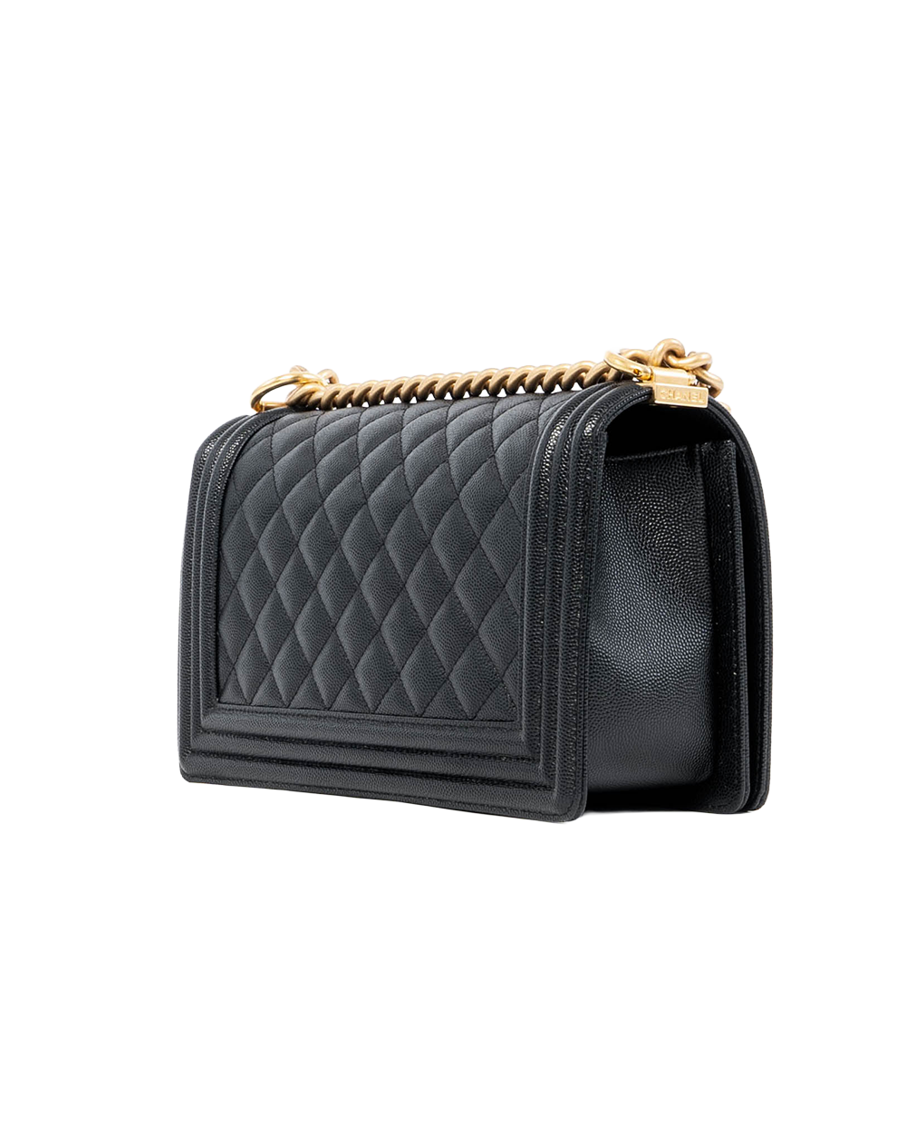 CHANEL BOY 10 BLACK CAVIAR GHW UH873CX2 05372