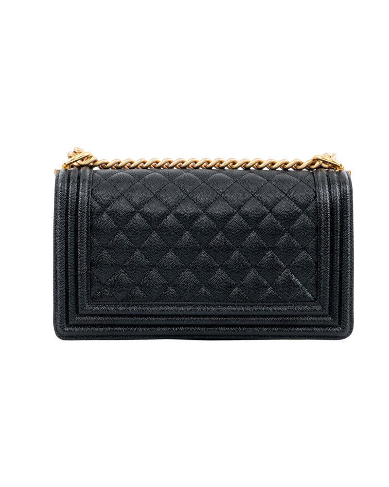 CHANEL BOY 10 BLACK CAVIAR GHW UH873CX2 05373