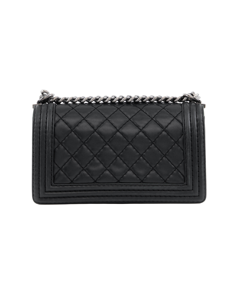 CHANEL BOY 10 BLACK LAMB BRHW 18277245 0308