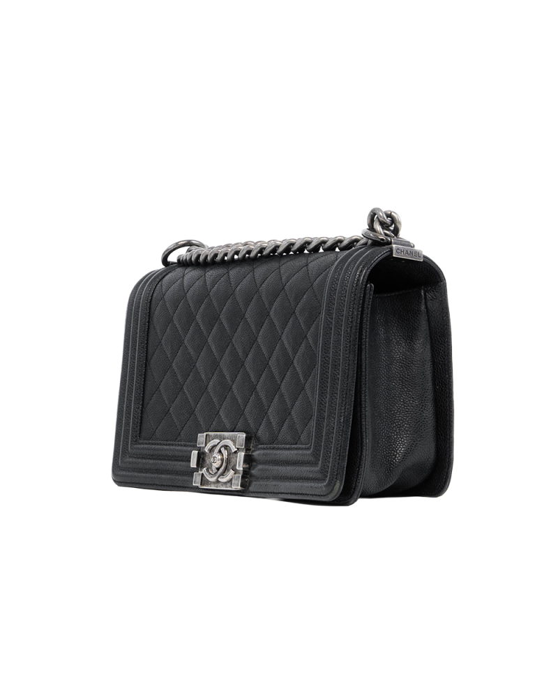 CHANEL BOY 10 BLACK CAVIAR RHW 23136046 2004