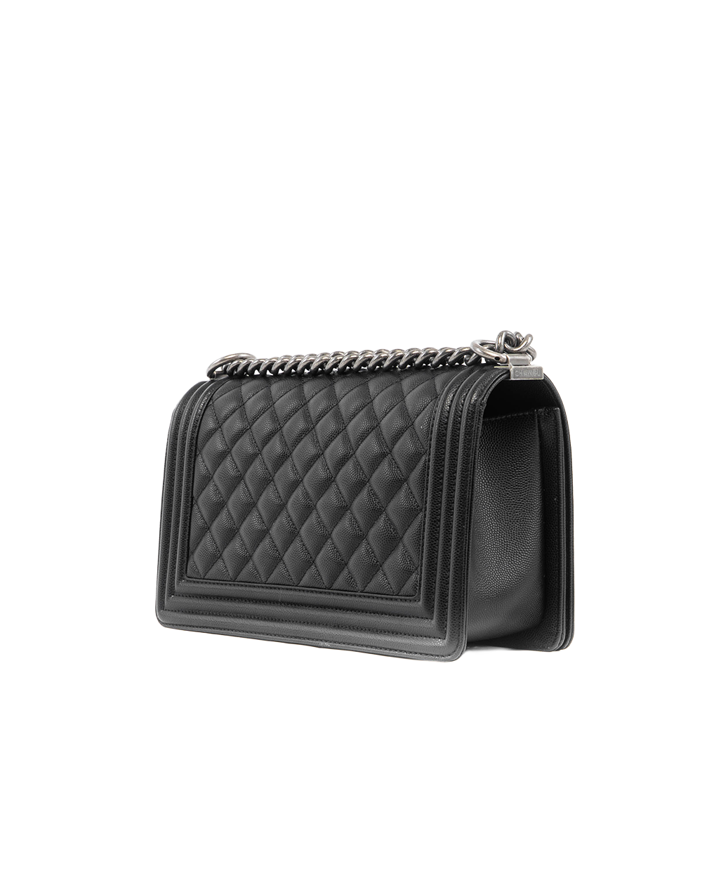 CHANEL BOY 10 BLACK CAVIAR RHW L79AP128 5431