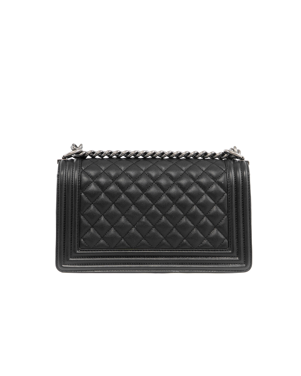 CHANEL BOY 10 BLACK CAVIAR RHW L79AP128 5433
